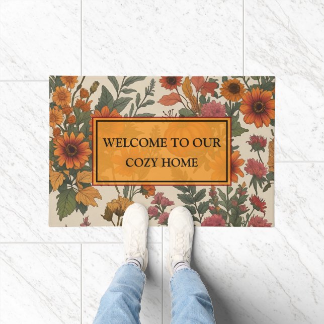 Tapete Rustic Cozy Fall Floral Doormat (Interior)