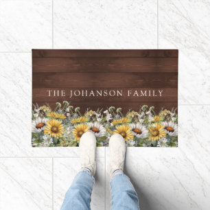 Tapete Rustic Daisies Wood Family Name