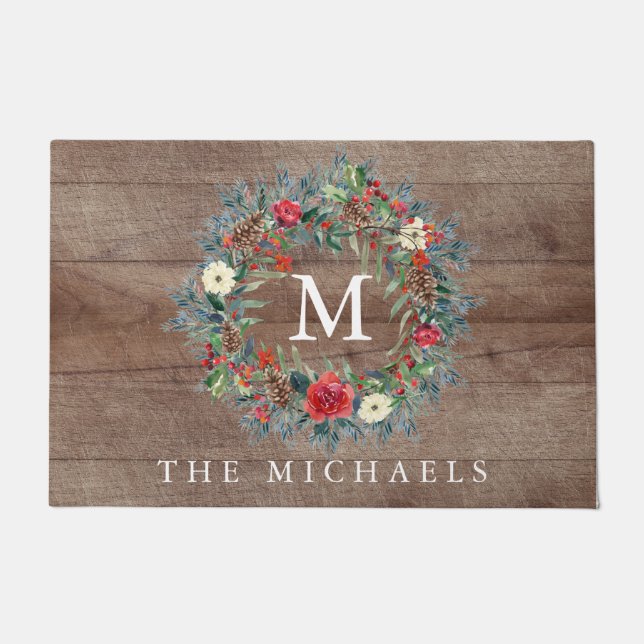 Tapete Rustic Evergreen Wreath Natal (Frente)