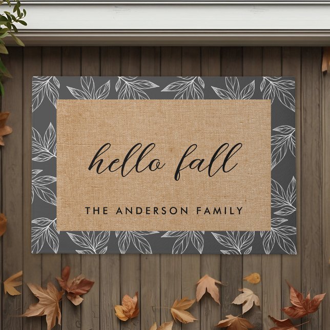 Tapete Rustic Foliage Hello Fall Family Name (Criador carregado)