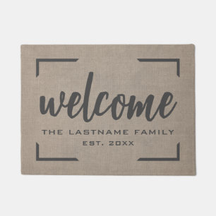 Tapete Rustic Modern Burlap - Benessings Script Welcome D