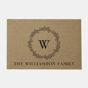 Tapete Rustic Modern Farmhouse Style Monogramed Laurel