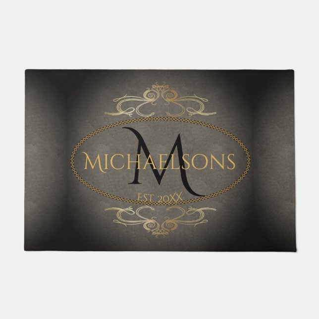 Tapete Rustic Old World Elegance Name | Inicial | Ano (Frente)