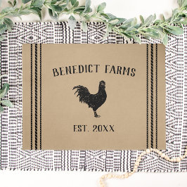 Tapete Rustic Tan Personated Farmhouse Rooster