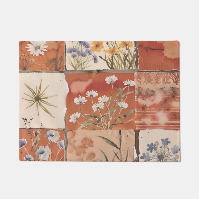 Tapete Rustic Terracotta Wildflower Patchwork Boho Primav (Frente)