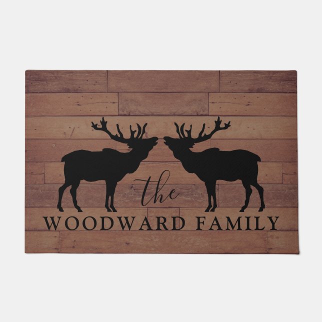 Tapete Rustic Wood Family Name Walking Elk (Frente)