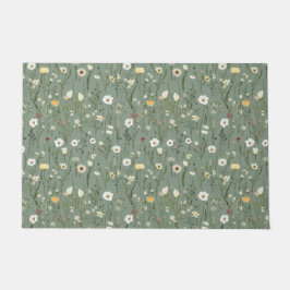 Tapete Sage Green White Amarelo-Amarelo-silvestre Boho Tr