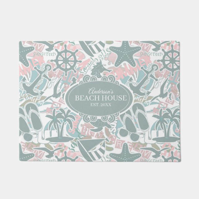 Tapete Sage náutica de colagem de praia ID840 (Frente)