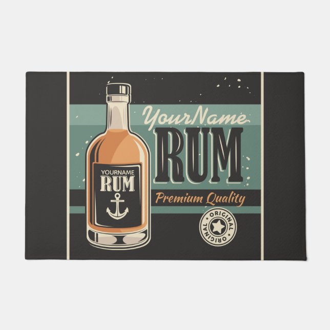 Tapete Sailor Personalizado Rum Liquor Bottle Sign (Frente)