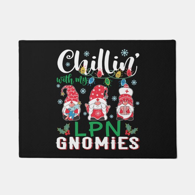 Tapete Saindo Com Minha Enfermeira Lpn Gnomies Xmas Light (Frente)