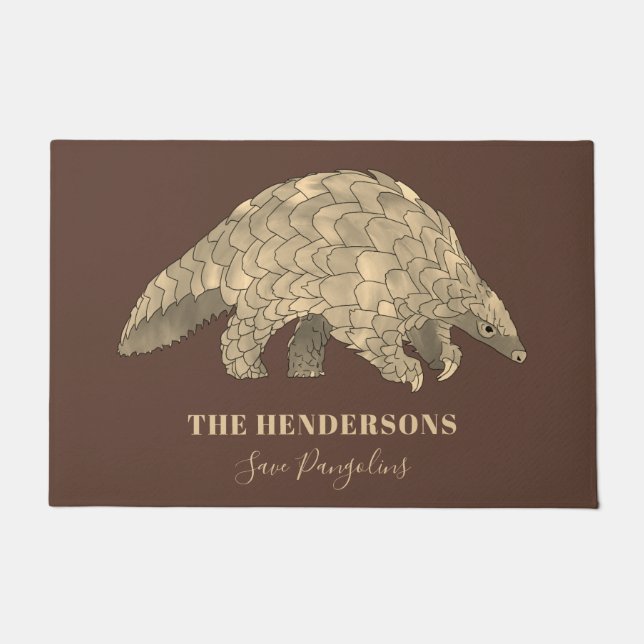 Tapete Salvar Pangolins Personalizado Marrom (Frente)