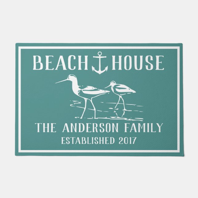 Tapete Sandppers brancos costeiros e Anchor Beach House (Frente)