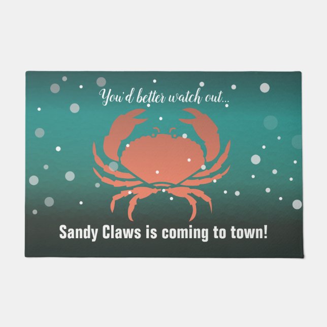 Tapete Sandy Claws está vindo para a cidade. (Frente)