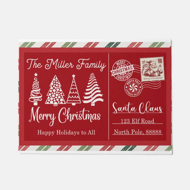 Tapete Santa Stop Here Christmas Doormat – Funny Festive  (Frente)