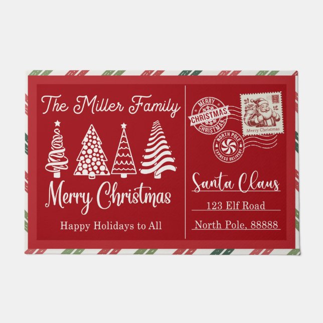 Tapete Santa Stop Here Christmas Doormat – Funny Festive  (Frente)