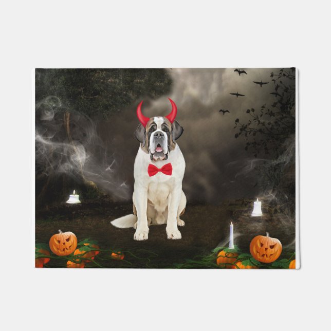 Tapete Santo Bernard Dog em Figurino de Halloween (Frente)