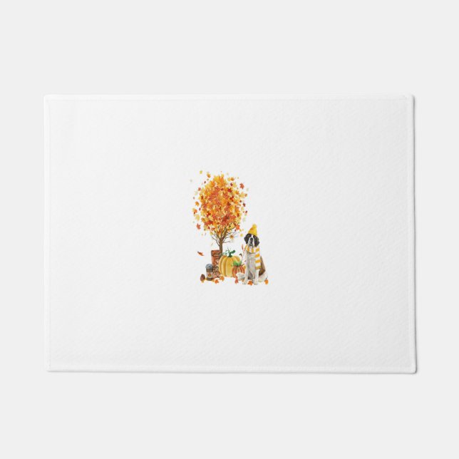 Tapete Santo Bernard Dog Silhouette Pumpkin Obrigados de  (Frente)