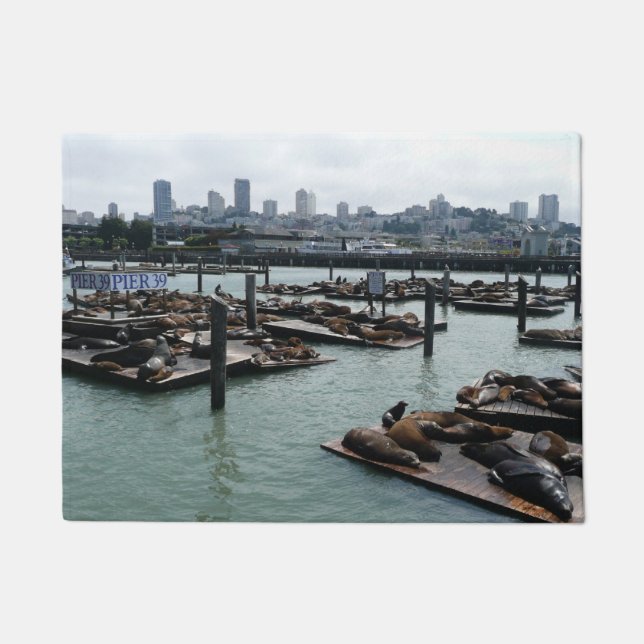 Tapete São Francisco e Pier 39 Sea Lions City Skyline (Frente)
