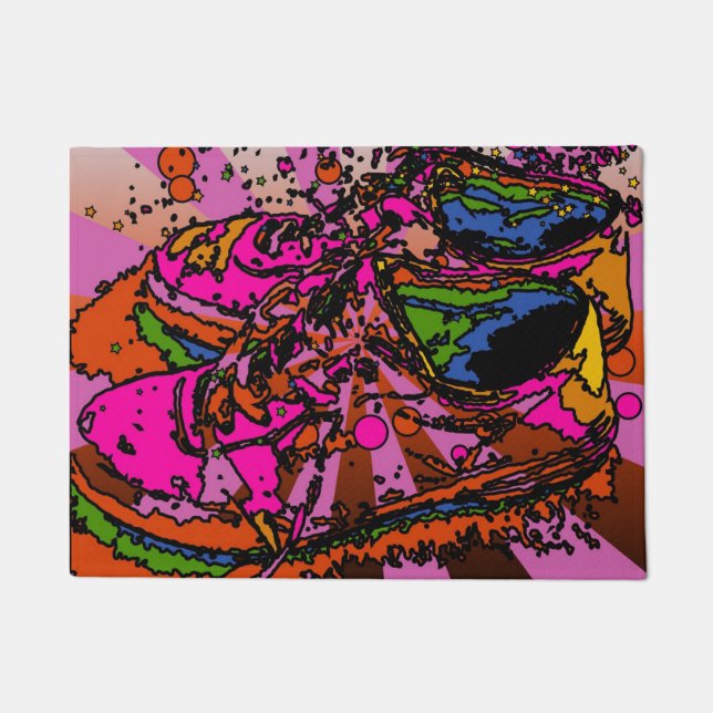 Tapete Sapatilhas psicadélicos Groovy (Frente)