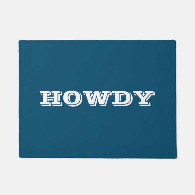 Tapete Saudação ou nome "Howdy", Ocean Blue (Frente)