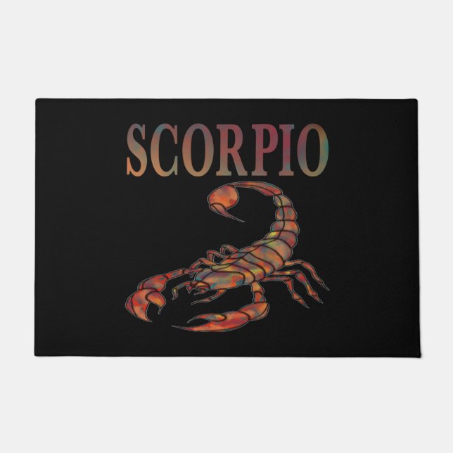 Tapete Scorpio Zodiac - Símbolo de Porta Negra (Frente)