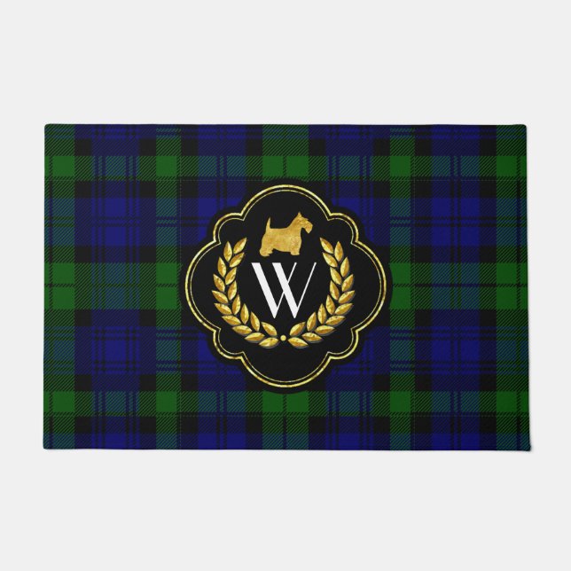 Tapete Scottie Dourado, grinalda e monograma (Frente)