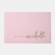 Script de Caligrafia a Ouro Moderno Rosa Bege 