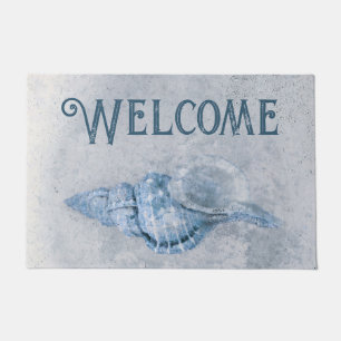 Tapete Sea Shell Blue Vintage Ocean Beach Textura bem-vin