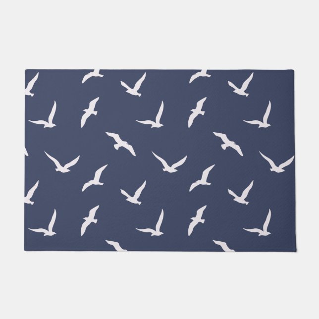 Tapete Seagull silhouettes navy blue (Frente)