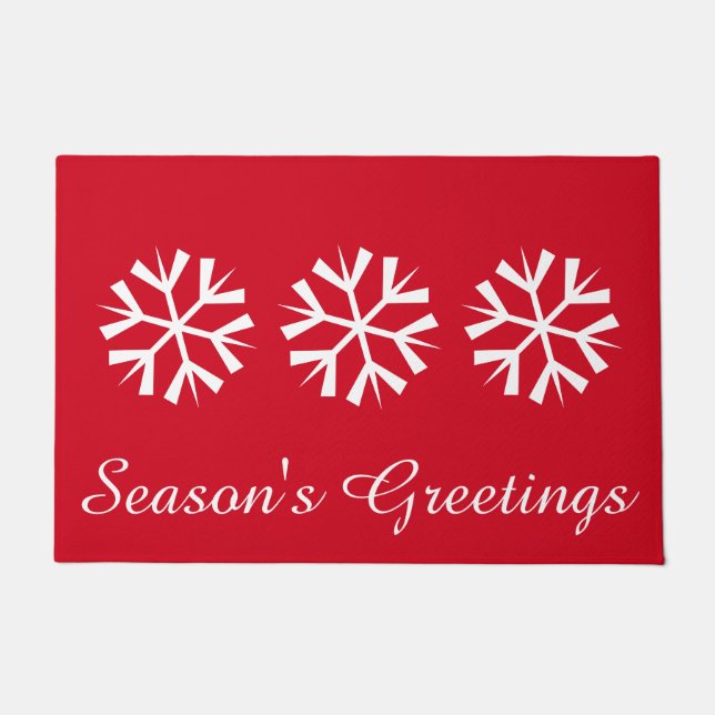 Tapete Seasons Saudações Snowflake Doormat (Frente)