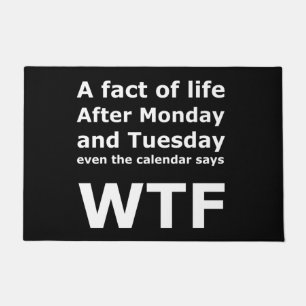 Tapete Segunda-feira Engraçada Terça-feira WTF Porta Po