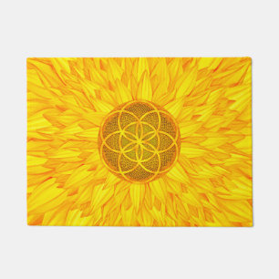 Tapete Sementes da vida em girassol - Geometria sagrada