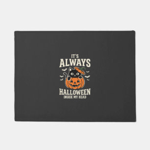 Tapete Sempre design de abóbora de gato preto do Hallowee