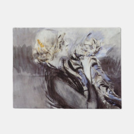 Tapete Senhora com um gato de Cinza (por Giovanni Boldini