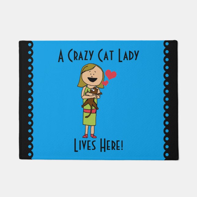 Tapete Senhora louca Doormat do gato (Frente)