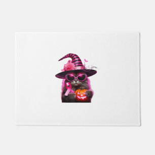Tapete Sensibilização do Cancer Gato Fita Rosa do Hallowe
