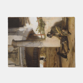 Tapete Sentinela guardando um portão com seu cachorro de 