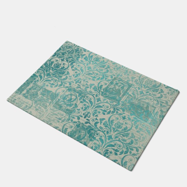 Tapete Série de Papel Turquesa Efêmero Design 19 (Inclinado)
