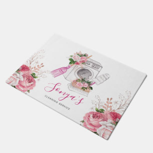 Tapete Serviço de Limpeza de Negócios em Watercolor Rosa