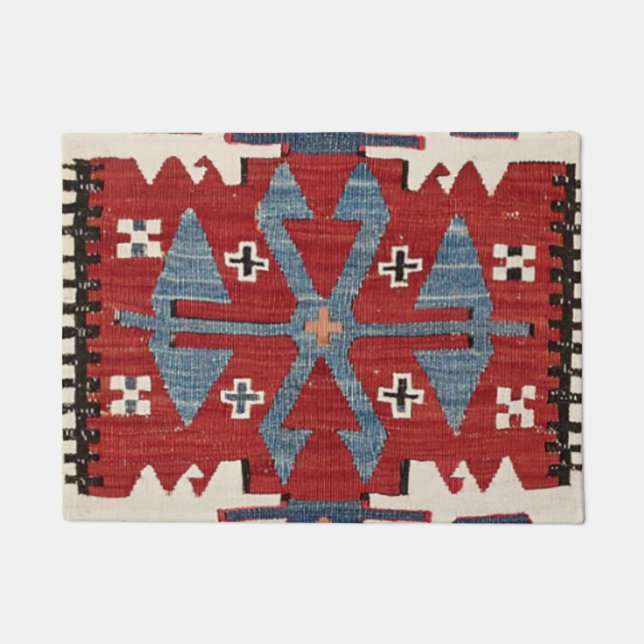 Tapete Seta Azul Diamond Konya II Red Cowboy  (Frente)