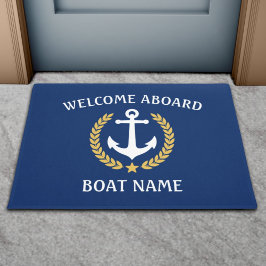 Tapete Seu nome de boi Anchor Laurel Welcome Aboard Blue