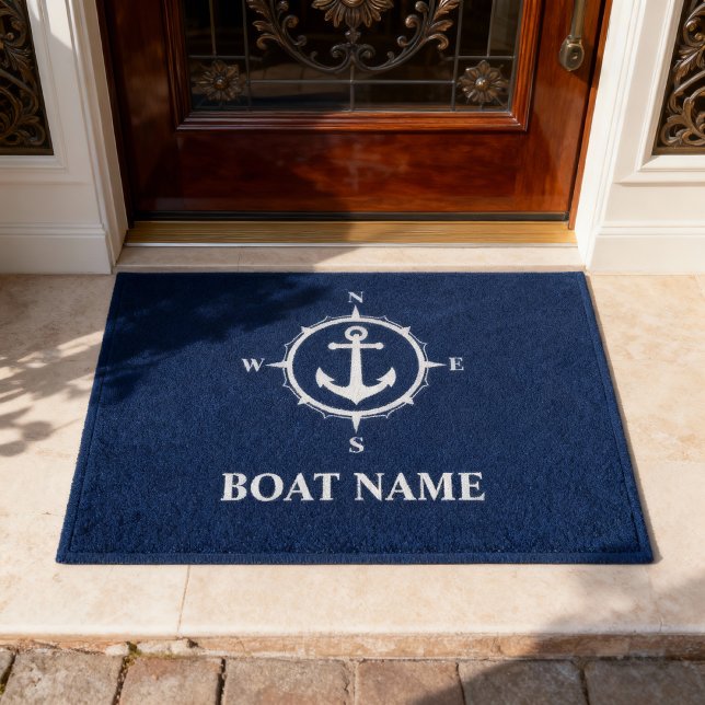 Tapete Seu nome de boi Compass Anchor Blue (Criador carregado)
