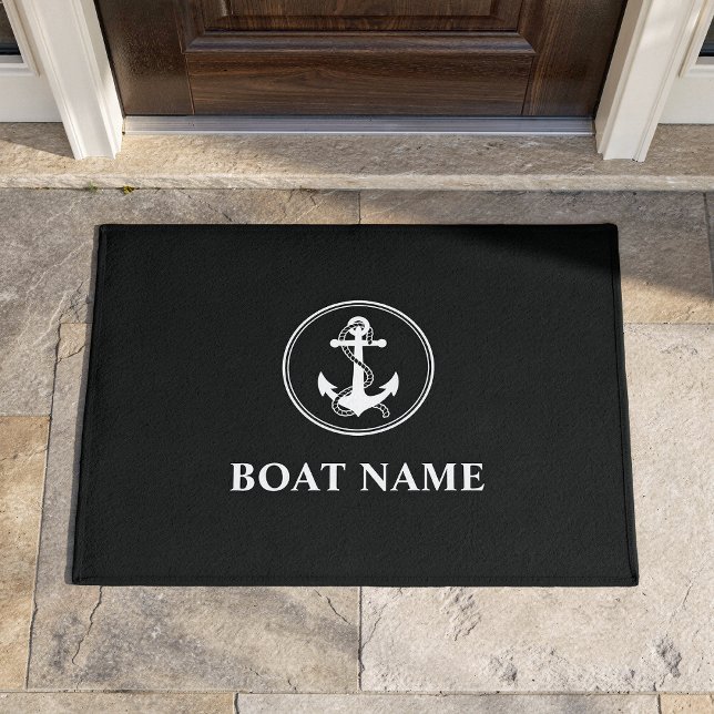 Tapete Seu nome de boi corta e ancora preto (Criador carregado)