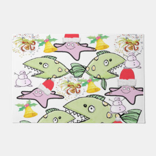 Tapete Shark, Fish Christmas Matt Doormat