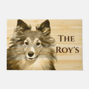 Tapete Sheltie Collie Herd Dog Adicione Name Doormat