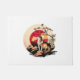 Tapete Shiba Inu Dog Sunset Ukiyo e Style