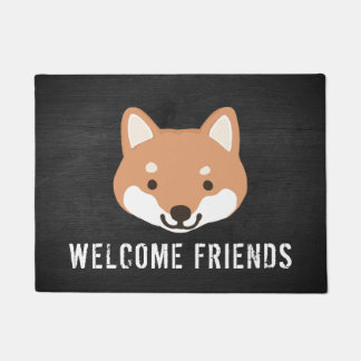Tapete Shiba Sorrindo Enfrentando Cachorro Personalizado