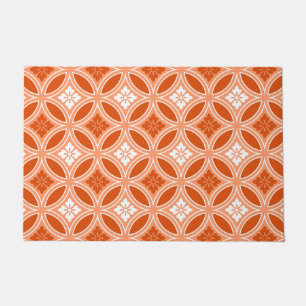 Tapete Shippo com Flower Motif, tangerina laranja