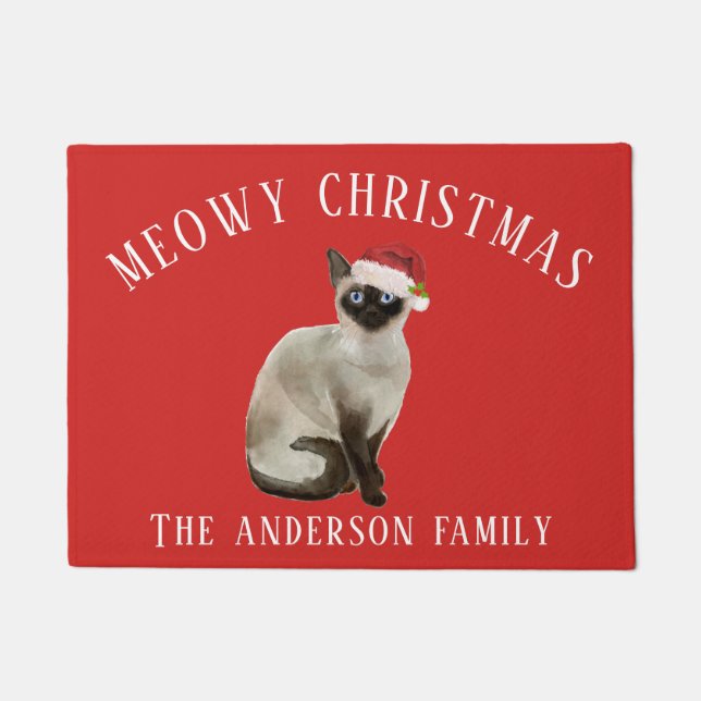 Tapete Siamese Cat Meowy Natal (Frente)