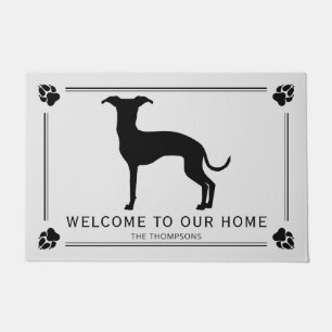 Tapete Silhueta de Galgo Italiano com Texto Personalizado